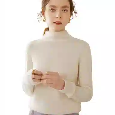 恒源祥 轻盈柔软时尚百搭半高领纯色保暖羊绒衫 女款