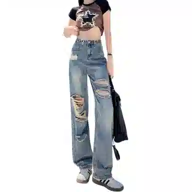 如续 时尚简约舒适牛仔裤 女款