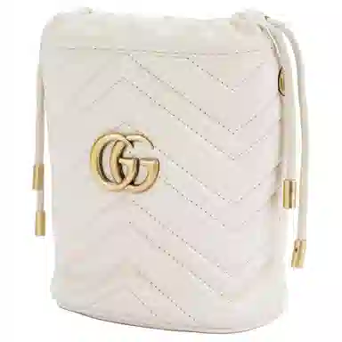 Gucci GG Marmont Mini Bucket Bag White