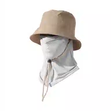 南极人 遮阳帽子夏季钓鱼登山徒步户外速干透气太阳帽防晒面罩套装遮全脸口罩防紫外线护颈脖套挂耳面巾冰丝 轻薄款 渔夫帽 男款
