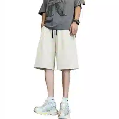 顶峰保罗 复古港风高街痞帅凉感舒适直筒五分裤无性别主义潮牌宽松小众百搭高级感休闲短裤 男女同款