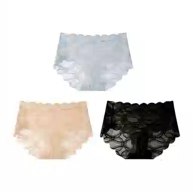 欧迪芬 无痕网纱轻薄透气蕾丝抑菌裆不夹臀不勒腿清凉清新淡雅内裤 女款