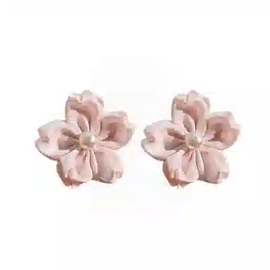 希铃 甜美樱花花朵 棉麻 发夹 女款