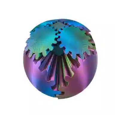 万格 解压创意齿轮球指尖球立体可旋转空间几何变形球 静态模型