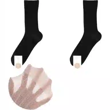 黛梦恋 透气凉感超薄纯色简约中筒袜 女款