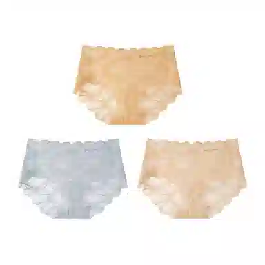 欧迪芬 无痕网纱轻薄透气蕾丝抑菌裆不夹臀不勒腿清凉清新淡雅内裤 女款