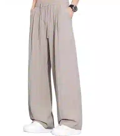 童先森 纯色阔腿裤松紧腰长裤休闲裤 男款