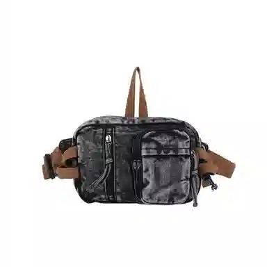 德力熊 复古百搭小众设计时尚轻便 牛仔布 腰包 常规 男女同款情侣款 多色