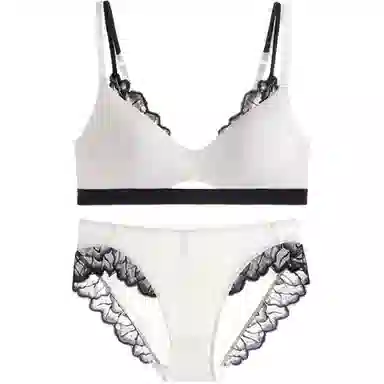 内在密码 蕾丝无痕夏季纯色内衣裤套装 女款