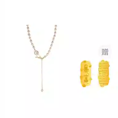 【赠含金贴纸】 色菲尔 天使之泪四叶草锁骨链 法式时髦减龄好运不规则日常通勤百搭可调节 珍珠 项链 女款