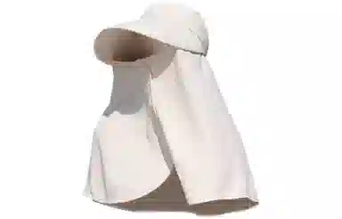 优幽兰 时尚百搭大帽檐遮阳帽小众设计感面罩护颈披肩一体夏季户外出行骑车防紫外线透气遮全脸太阳帽子 锦纶 防晒帽 女款