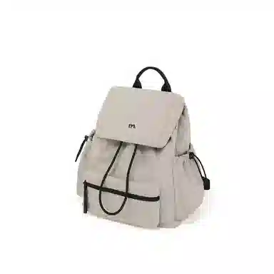 妙迪 时尚潮流百搭 织物 双肩包 常规 男女同款情侣款 椰青灰