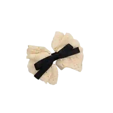 希铃 法式温柔气质白色蕾丝蝴蝶结#好运 布艺 发夹 女款