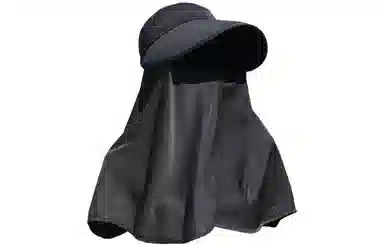 优幽兰 时尚百搭大帽檐遮阳帽小众设计感面罩护颈披肩一体夏季户外出行骑车防紫外线透气遮全脸太阳帽子 锦纶 防晒帽 女款