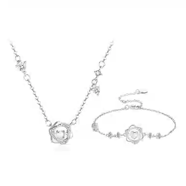 【S999足银纯银 在逃公主】 七七银饰 跳动的心 莫比乌斯环 小众轻奢简约百搭浪漫 灵动爱心花环手饰 学生 琉璃 手链 女款