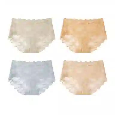 欧迪芬 无痕网纱轻薄透气蕾丝抑菌裆不夹臀不勒腿清凉款清新淡雅内裤 女款