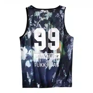 泡泡陷阱 潮流复古字母印花休闲透气网眼简约运动健身跑步坎肩无袖篮球背心 男女同款