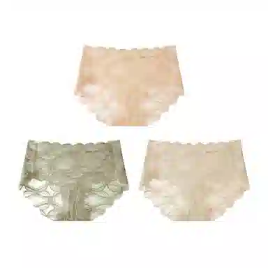 欧迪芬 无痕网纱轻薄透气蕾丝抑菌裆不夹臀不勒腿清凉清新淡雅内裤 女款