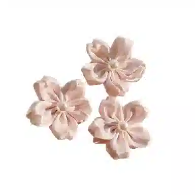 希铃 甜美樱花花朵 棉麻 发夹 女款