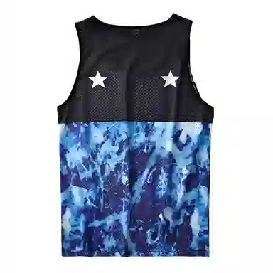 泡泡陷阱 潮流复古字母印花休闲透气网眼简约运动健身跑步坎肩无袖篮球背心 男女同款