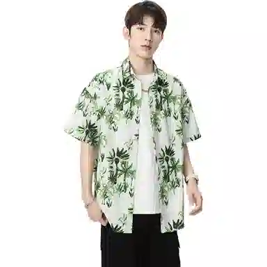 童先森 夏季薄款宽松翻领短袖衬衫 男款