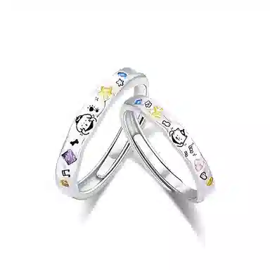 【S999纯银|恋爱告白】 佐卡伊 猫狗日记对戒 可爱萌宠甜蜜浪漫高级感小众设计开口可调节简约百搭#好运 足银 戒指 男女同款情侣款