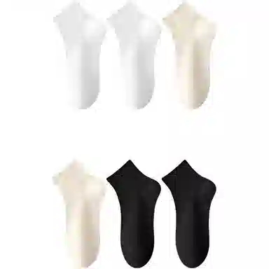 妮轻 纯棉防臭夏季纯色简约中筒袜 女款