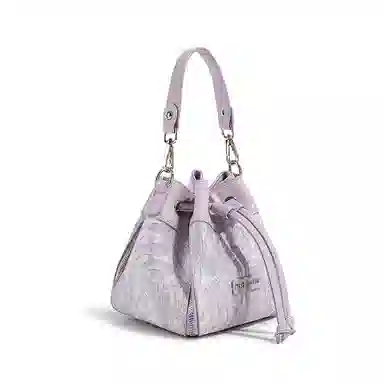 MACKJANICE Embroidered Drawstring Bucket Bag