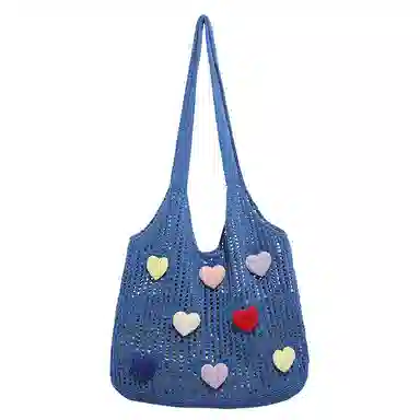 捷朗仕 大容量针织镂空百搭通勤休闲 织物 腋下包单肩包 常规 女款 白色/卡其色/浅蓝色/深蓝色