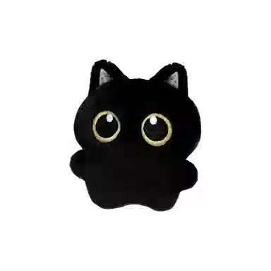 丹琴 煤球小黑猫咪 可爱卡通精灵玩偶萌趣创意手玩把件公仔书包背包挂饰百搭汽车钥匙扣 毛绒 挂件 男女同款情侣款