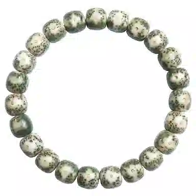 木盛缘 【阴皮石玉料】老型桶珠单圈文玩纪念考试上岸#好运 星月菩提 手串 男女同款情侣款