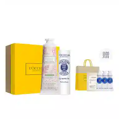 欧舒丹 手唇套装樱花乳木果玫瑰之心护手霜唇膏香氛礼盒 滋润保湿防干裂