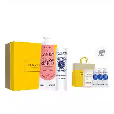 欧舒丹 手唇套装樱花乳木果玫瑰之心护手霜唇膏香氛礼盒 滋润保湿防干裂