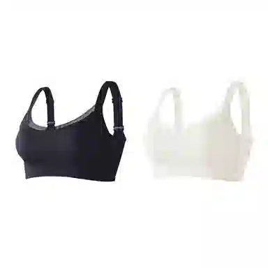 欧迪芬 裸感无痕冰丝轻薄透气亲肤柔软软支撑大胸显小上托聚拢防下垂收副乳夏季冰凉感两件装文胸 女款