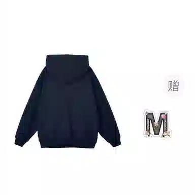 棉购 连帽字母印花小众秋冬加绒加厚学生美式重磅宽松上衣卫衣男 女款