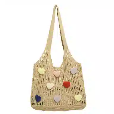 捷朗仕 大容量针织镂空百搭通勤休闲 织物 腋下包单肩包 常规 女款 白色/卡其色/浅蓝色/深蓝色