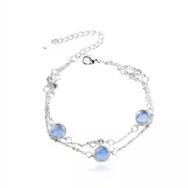 克兰茜 在逃公主 星河逐梦轻奢链 小众简约高级感双层叠戴设计 个性时尚精致经典百搭气质优雅 精美礼盒 可调节 好运 琉璃 玉石手链 女款