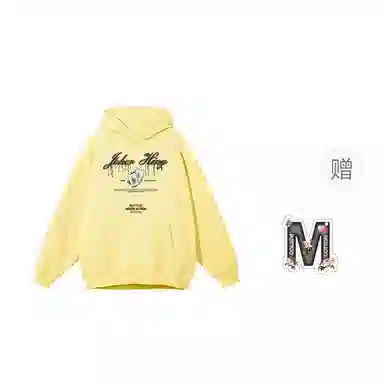 棉购 连帽字母印花小众秋冬加绒加厚学生美式重磅宽松上衣卫衣男 女款