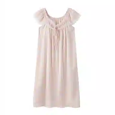 Gongdie Simple Korean Style Ice Silk Nightdress