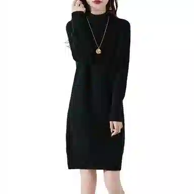 恒源祥 百搭半高领纯色长袖针织衫 女款