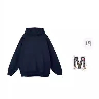 棉购 潮牌美式仿刺绣连帽加绒加厚长袖上衣学院风小众时尚舒适外套卫衣男 女款