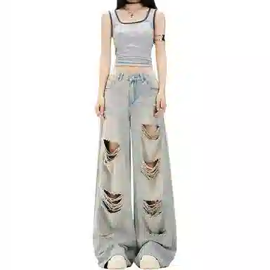 玫丝朵 潮流百搭简约时尚牛仔裤 女款