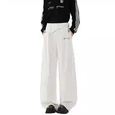 王者荣耀 美式高街纯色直筒垂感长裤宽松舒适痞帅青少年休闲百搭时尚潮牌西装裤 标语款 男女同款