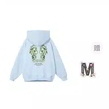 棉购 潮牌美式仿刺绣连帽加绒加厚长袖上衣学院风小众时尚舒适外套卫衣男 女款