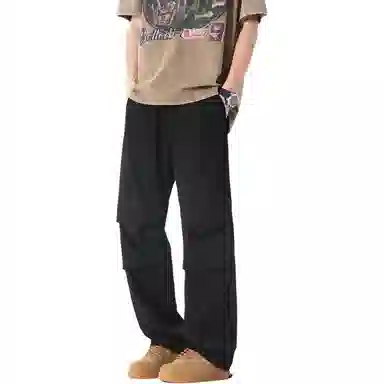 左岸 美式工装冰丝薄款速干垂感直筒阔腿休闲裤 男款