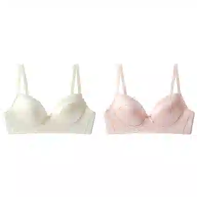 欧迪芬 裸感无痕冰丝轻薄透气亲肤柔软软支撑上托聚拢防下垂收副乳夏季冰凉感两件装文胸 女款