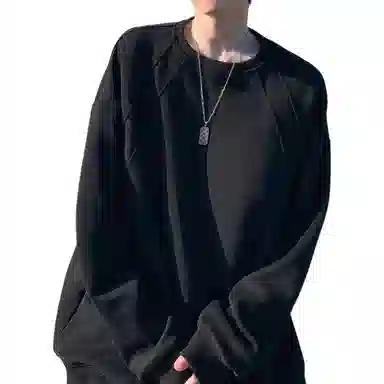 颂希尔 美式复古拼接解构设计感长袖宽松休闲潮流百搭卫衣 男女同款