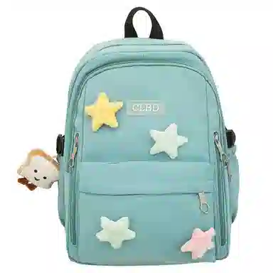 行途 可爱简约学院风 尼龙 双肩包 常规 女款 黑色/粉色/绿色/紫色