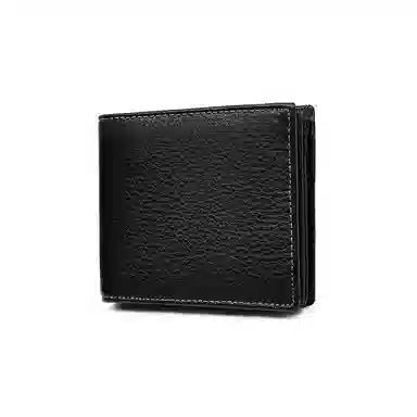 老人头 便携商务百搭 牛皮 钱包 常规 男款 黑色