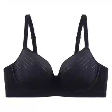 欧迪芬 裸感无痕冰丝轻薄透气亲肤柔软反重力提拉果冻软支撑上托聚拢防下垂收副乳条纹优雅夏季冰凉感文胸 女款